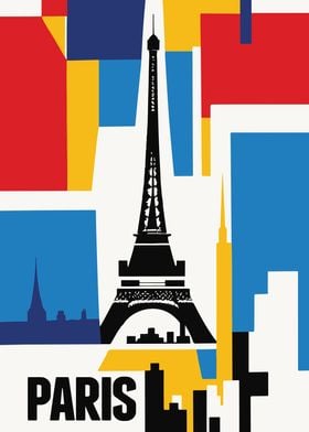 Geometric Paris Poster