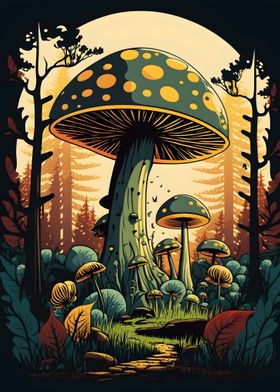 Big Mushroom in the Forest