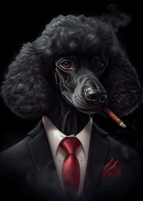 Black Poodle Gangster Suit