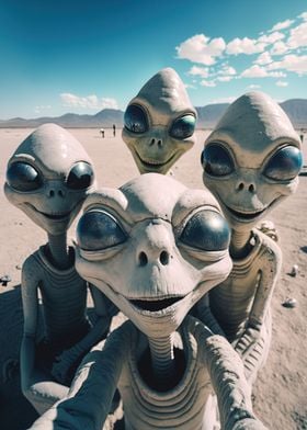 Aliens Taking A Selfie