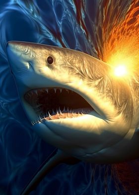 Abstract Great White Shark