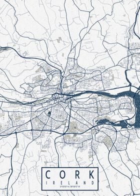 Cork City Map Coastal