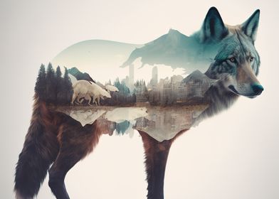 double exposure of a dog