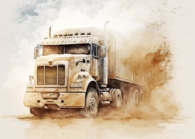 Watercolor truck