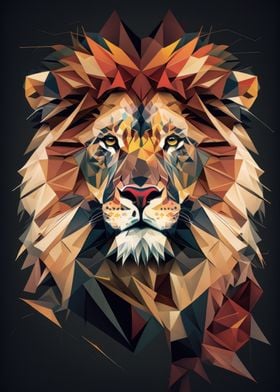 Abstract Geomertic Lion