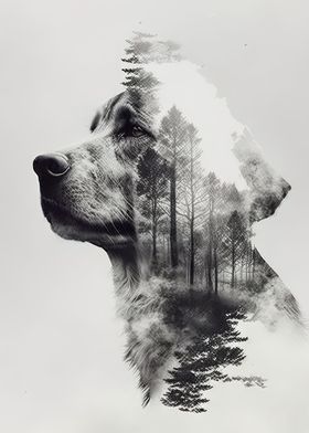 double exposure of a dog