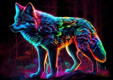 Colorful wolf