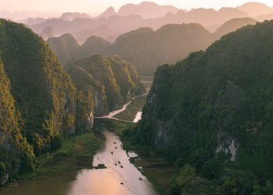 Sunset Over the River