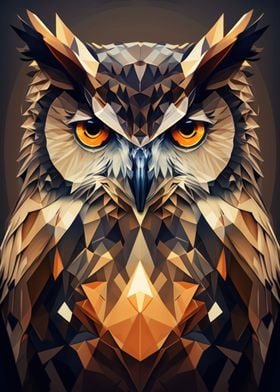 Geometric Owl Artwork