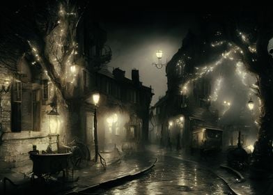 Dark street in the city 