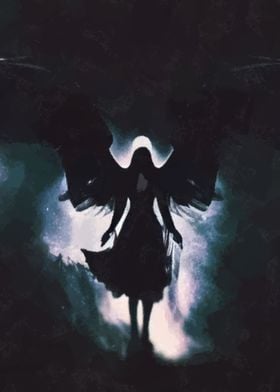 Dark angel woman 