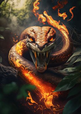 Portrait angry snake