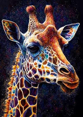 Giraffe Ink Painting