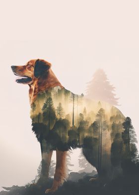 double exposure of a dog