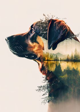 double exposure of a dog