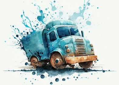 Watercolor truck