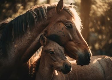 Foal Cuddles with Mommy