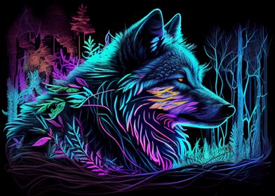 Colorful wolf