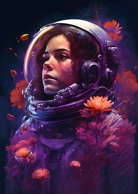 fantasy floral astronaut