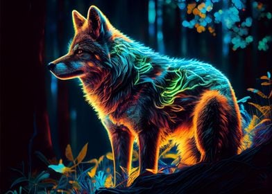 Colorful wolf