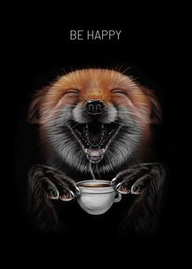 Fox with Coffee