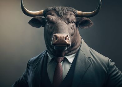 Bull in a business suit