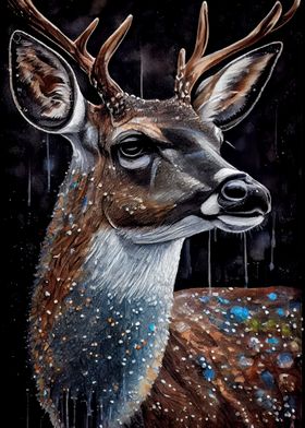 Deer Ink Painting