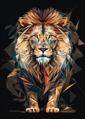 Abstract Geomertic Lion