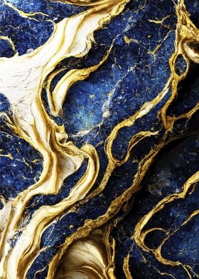 Gold Blue Marble
