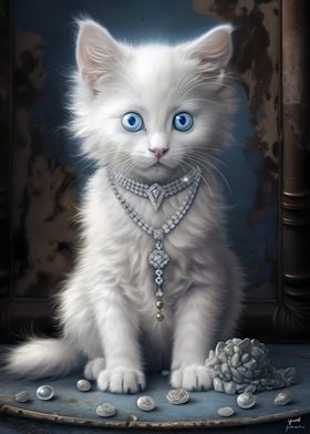 Fluffy White Kitten 07