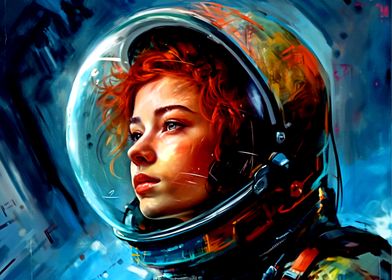 Colorful astronaut girl