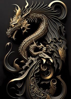 Flying Dragon Art Deco