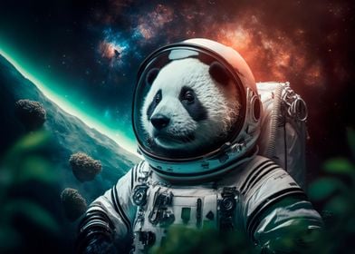 Beautiful panda spacefirst