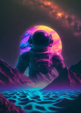 Synthwave astronaut