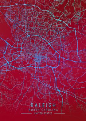 Raleigh USA City Map