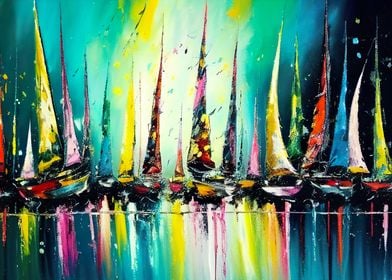 Abstract Sailboats