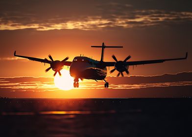 plane sunset