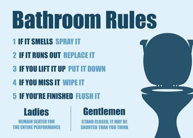 Bathroom Rules Funny Sign