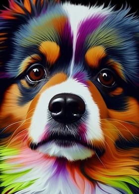 Colorful Dog Animals