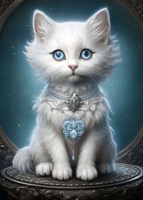 Fluffy White Kitty 01