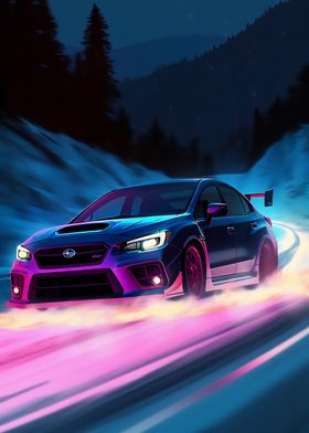 Subaru WRX STI Neon Lights