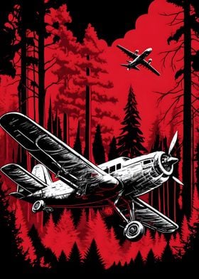 Airplane in Forest