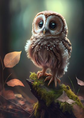 Cute Woodland Owl