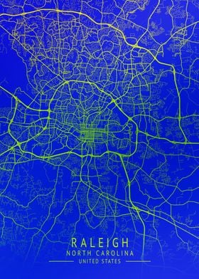 Raleigh USA City Map