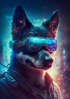 Cyberpunk human Dog