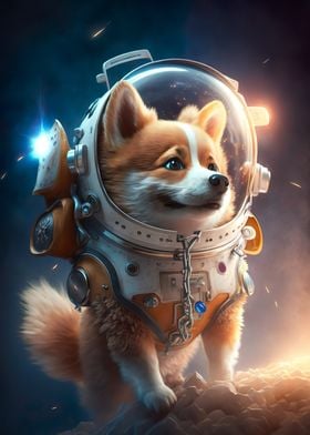 Astronaut Space Corgi Dog