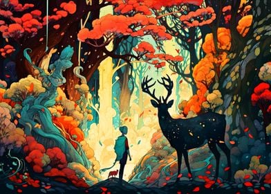 Abstract painting Deer