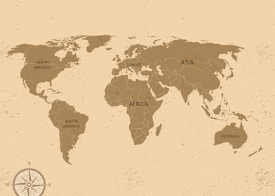 Vintage World Map Design 