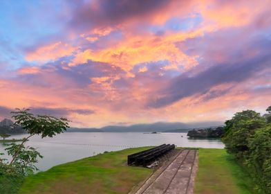 Oil Painting Sun Moon Lake