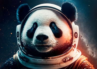 Beautiful panda to space